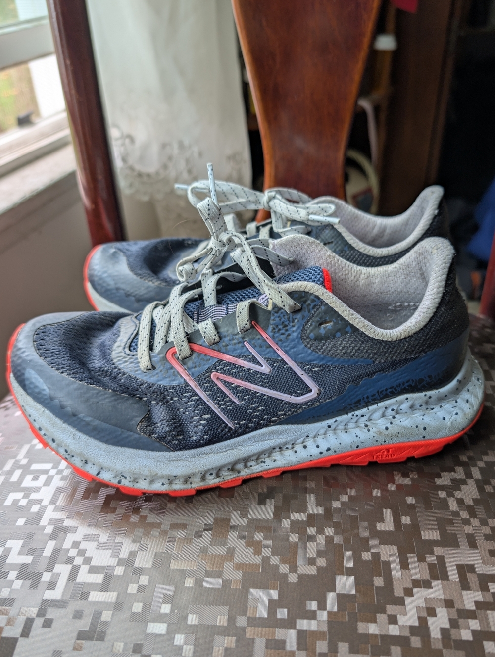 New Balance Navy and Coral Trail Running Shoes